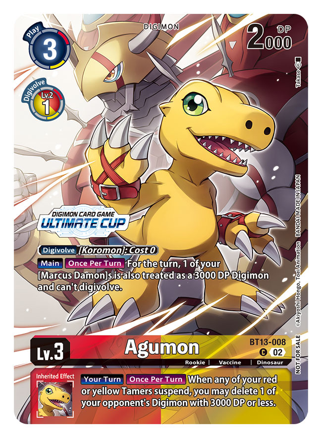 agumon artist_name card_(medium) character_name commentary_request copyright_name digimon digimon_(creature) digimon_card_game evolutionary_line green_eyes lizard official_art sharp_teeth shinegreymon takase_(takase1214) teeth trading_card translation_request yellow_eyes
