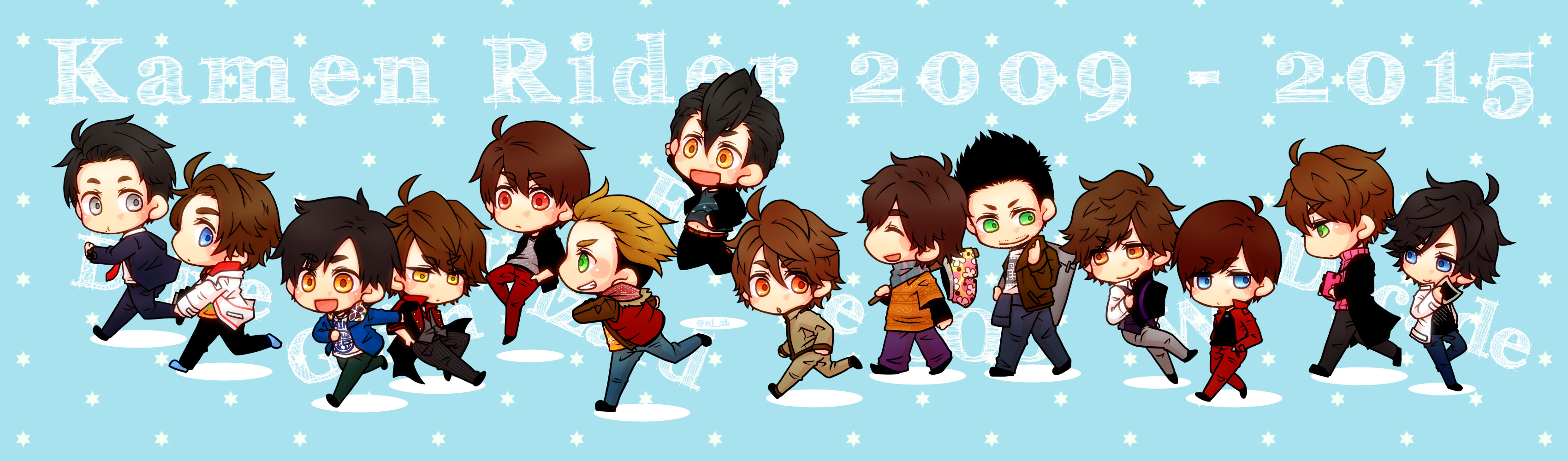 6+boys ^_^ absurdres beard black_hair blonde_hair blue_eyes boxers brown_hair camera closed_eyes daimon_kaito date_akira eyebrows facial_hair fedora green_eyes grey_eyes grin hand_in_pocket hat hidari_shoutarou highres hino_eiji jacket jug_(bottle) kadoya_tsukasa kaitou_daiki kamen_rider kamen_rider_dcd kamen_rider_drive_(series) kamen_rider_fourze_(series) kamen_rider_gaim_(series) kamen_rider_ooo_(series) kamen_rider_w kamen_rider_wizard_(series) kazuraba_kouta kisaragi_gentarou kumon_kaito male_focus male_underwear masamura multicolored_hair multiple_boys nitou_kousuke open_mouth orange_eyes pompadour red_eyes sakuta_ryuusei shijima_gou smile souma_haruto star_(symbol) stick tailcoat terui_ryuu tomari_shinnosuke underwear yellow_eyes