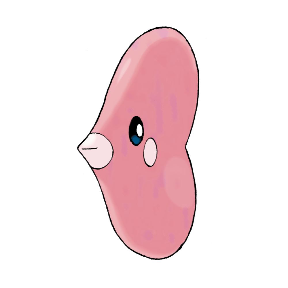 closed_mouth full_body gen_3_pokemon luvdisc nintendo no_humans official_art pokemon pokemon_(creature) pokemon_focus pokemon_rse simple_background solo sugimori_ken third-party_source white_background