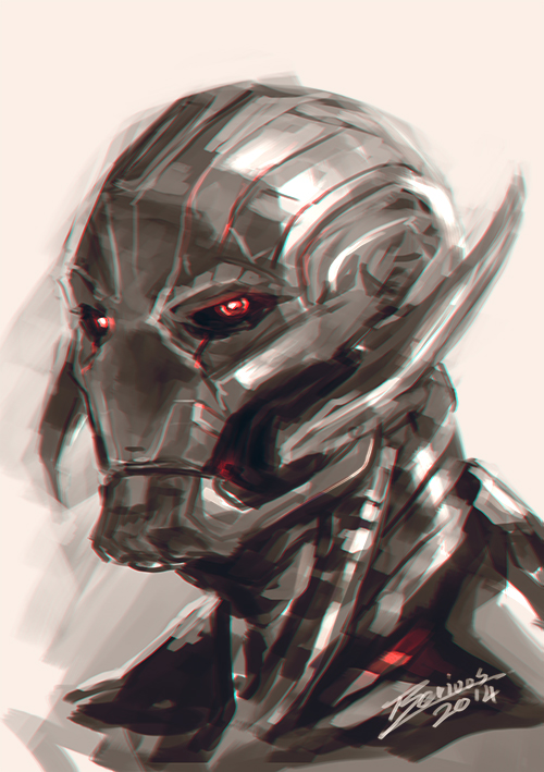 1boy 2014 android artist_request avengers:_age_of_ultron avengers_(series) dated glowing glowing_eyes looking_at_viewer marvel marvel_cinematic_universe red_eyes robot serious simple_background ultron
