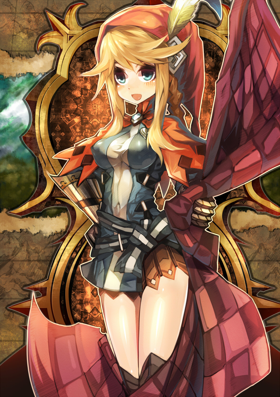 1girl breasts female_focus grand_knights_history highres lisha_stalake long_hair mamuru open_mouth smile solo
