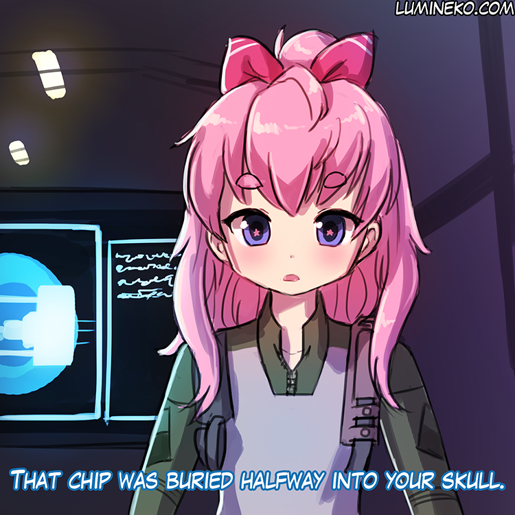 1girl azur_lane blue_eyes blush commentary cosplay english_commentary english_text hair_ribbon john_bradford_(x-com) john_bradford_(x-com)_(cosplay) knife knife_sheath knife_sheath long_hair long_sleeves looking_at_viewer lumineko open_mouth parody pink_hair pun radford_(azur_lane) ribbon sheath subtitled upper_body x-com xcom_2