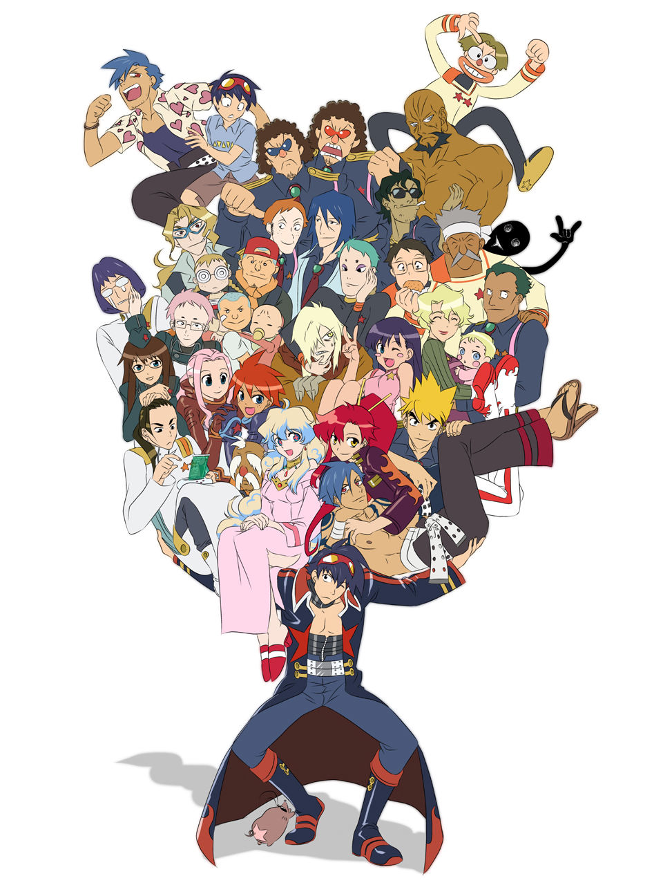00s 6+boys 6+girls ailac_coega akagi_gisho akagi_gishou antispiral attenborough_cortitch barinbo boota_(ttgl) carrying cybela_kuto darry_adai dayakka dual_persona everyone gabal_docker gimmy_adai guinble highres jogan kamina_(ttgl) kidd_coega kinon_bachika kittan_bachika kiyal_bachika kiyoh_bachika leeron_littner leite_jokin lordgenome makken md5_mismatch multiple_boys multiple_girls nia_teppelin old_coco rossiu_adai simon_(ttgl) tengen_toppa_gurren_lagann tetsukan viral_(ttgl) yoko_littner zoushi_kanai