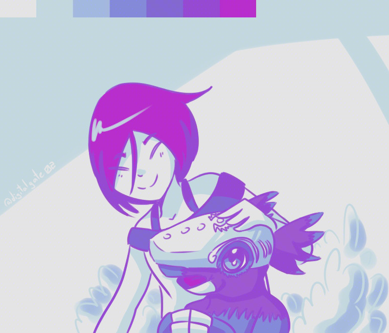 bakumon closed_eyes digimon digimon_(creature) digimon_adventure_tri. himekawa_maki short_hair smile tusks