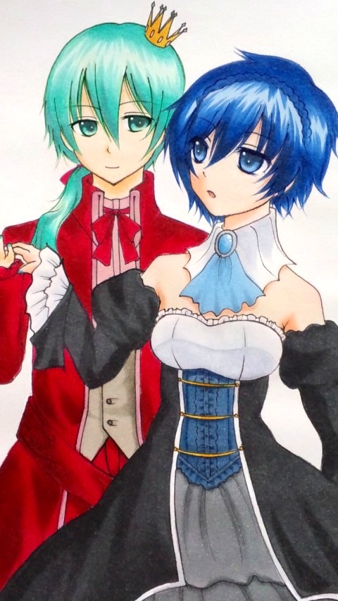 cutemon dancer hatsune_mikuo husband_and_wife kaiko_(vocaloid) mikuo tagme