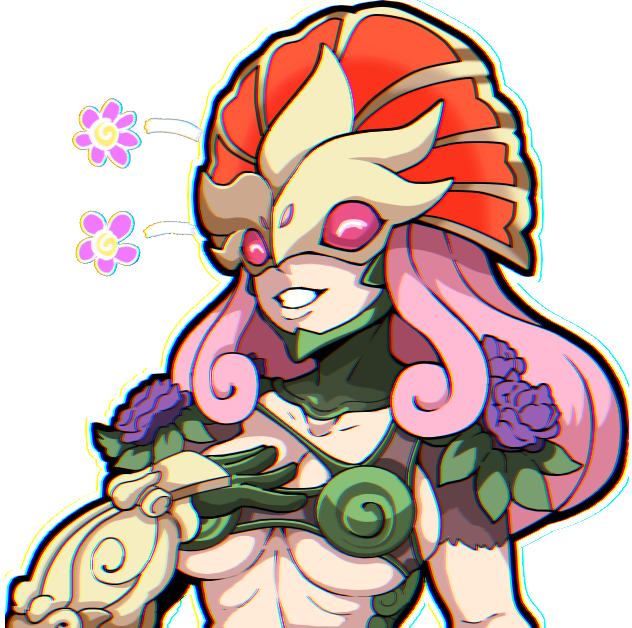 armor ceresmon_medium digimon digimon_(creature) flower helmet long_hair mask