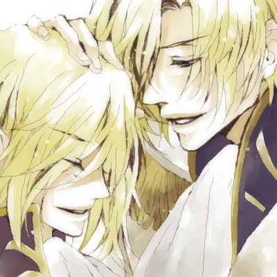 1boy artist_request blonde_hair blue_eyes clovis_la_britannia code_geass incest lowres male_focus schneizel_el_britannia solo yaoi