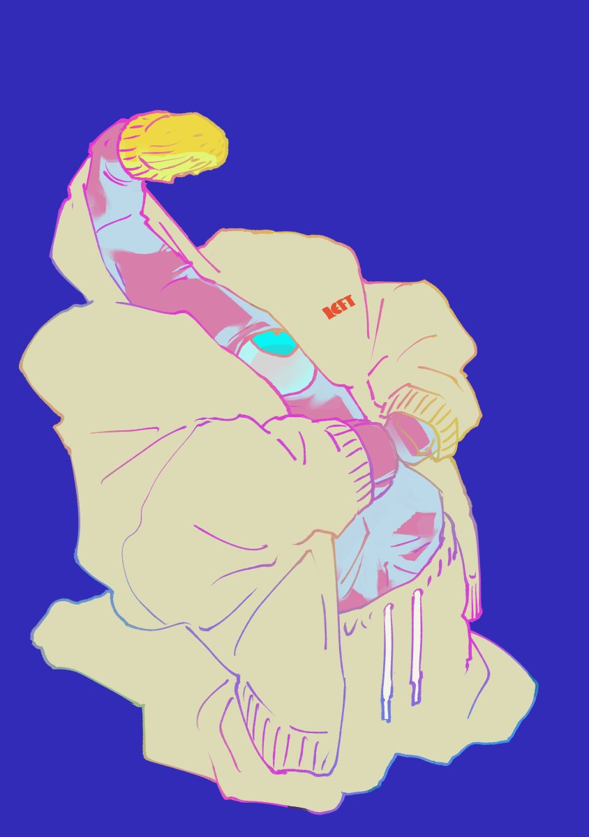 beanie black_nails bleach bleach:_sennen_kessen-hen blue_eyes hand_eye hand_focus hat highres jacket kubo_tite monster no_humans one-eyed open_clothes open_jacket pants pernida_parnkgjas solo