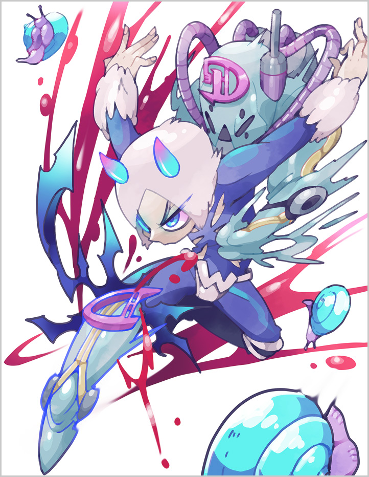 1boy blood diver_down_(stand) fur_hat hat jojo_no_kimyou_na_bouken maru_show snail stand_(jojo) stone_ocean weather_report weather_report_(stand)