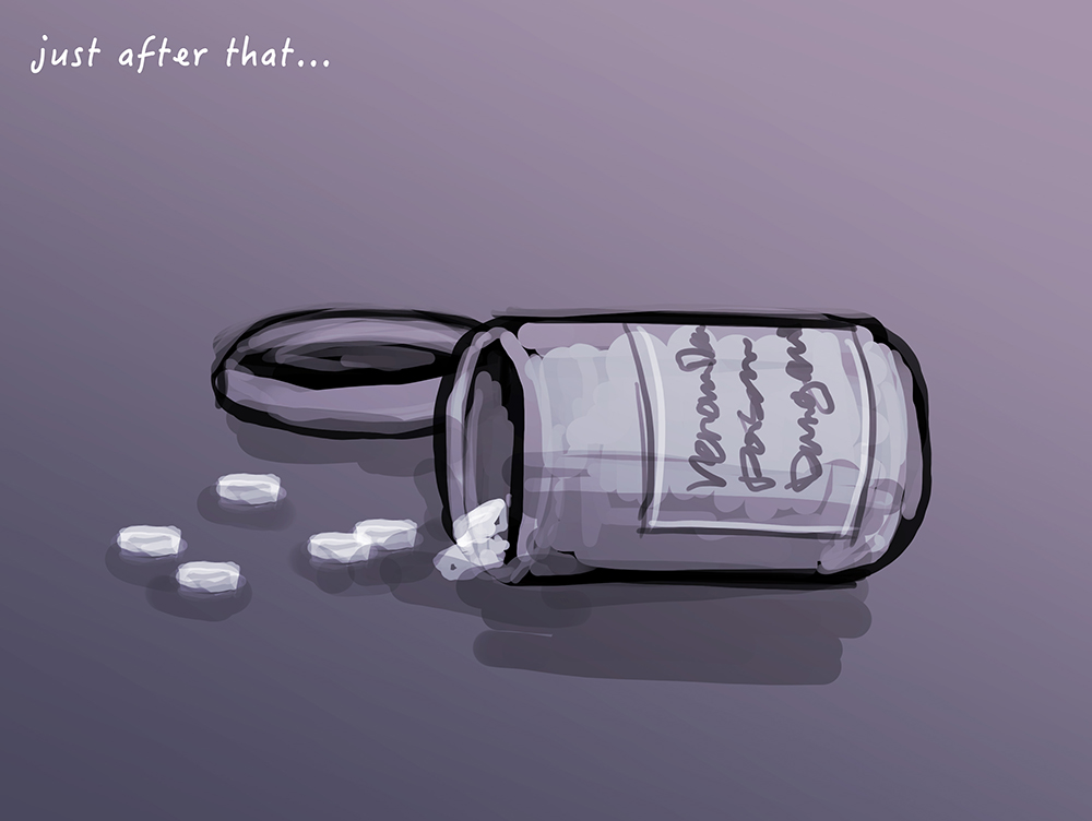 container english_text gradient_background medicine no_humans original pill ray-k still_life suicide