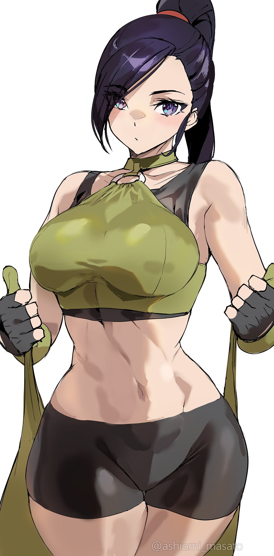1girl ashiomi_masato breasts dragon_quest dragon_quest_xi highres large_breasts long_hair martina_(dq11) ponytail solo
