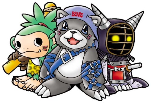 armor bearmon belt digimon digimon_(creature) digimon_world_3 horns koemon kotemon ribbon