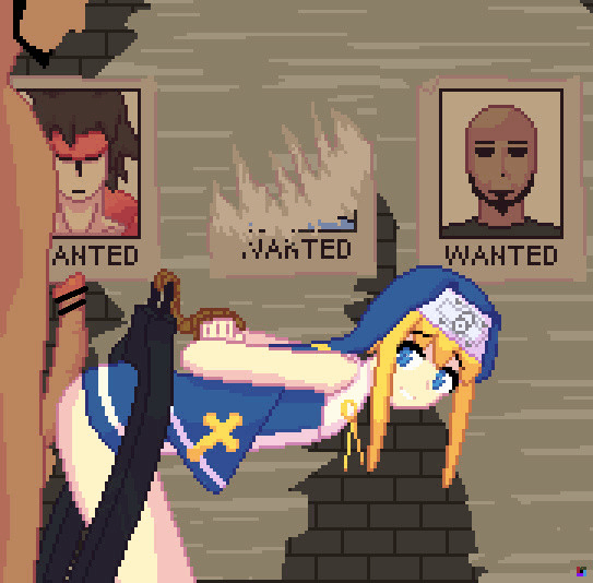 2boys ahegao anal animated animated_gif arms_behind_back anal_fluid bar_censor bent_over bkrg blonde_hair blue_eyes blush bouncing_penis bound bound_wrists brick_wall bridget_(guilty_gear) censored clothed_male_nude_male clothes_lift cross cum cum_in_ass dark-skinned_male dark_skin doggystyle dress dress_lift ejaculating_while_penetrated ejaculation erection from_side guilty_gear guilty_gear_xx handsfree_ejaculation hood hoodie interracial large_penis looking_back male_penetrated multiple_boys nude penis penis_size_difference pixel_art poster precum profile rolling_eyes rope sex sex_from_behind shota sidelocks size_difference small_penis spanked tongue tongue_out trap ugoira wanted_poster yaoi