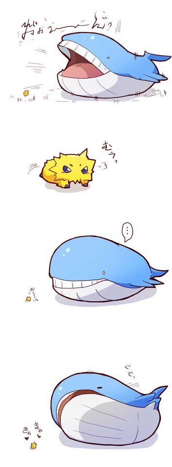 azuma_minatsu gen_3_pokemon gen_5_pokemon joltik md5_mismatch nintendo no_humans pokemon pokemon_(creature) resized size_difference sleeping wailord