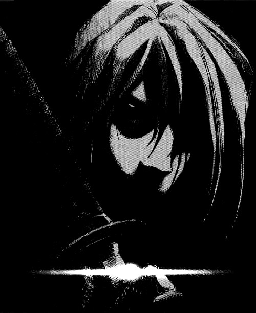 1boy black_background cowboy_bebop solo sword tagme vicious_(cowboy_bebop) weapon