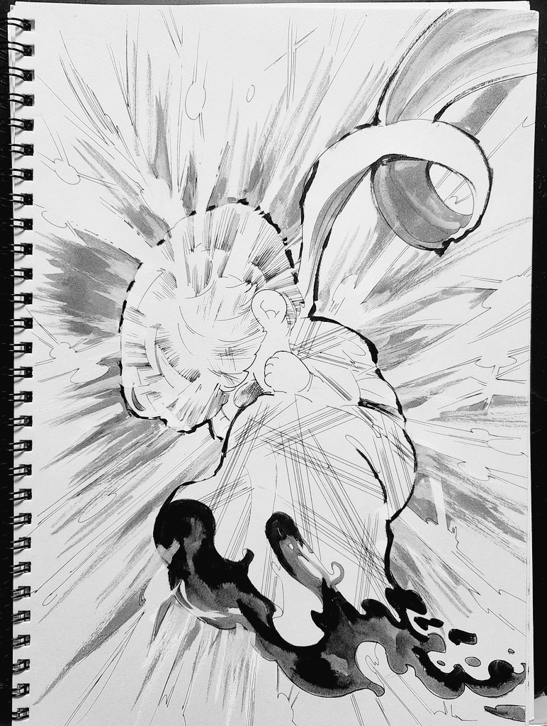 1boy baby belt black_belt cyborg cyborg_009 dynamic_pose floating flying full_body hair_over_face hands_on_own_face ivan_whisky levitation male_focus pacifier scarf shining short_hair sketch soldier webisu_(ebis1006) white_scarf