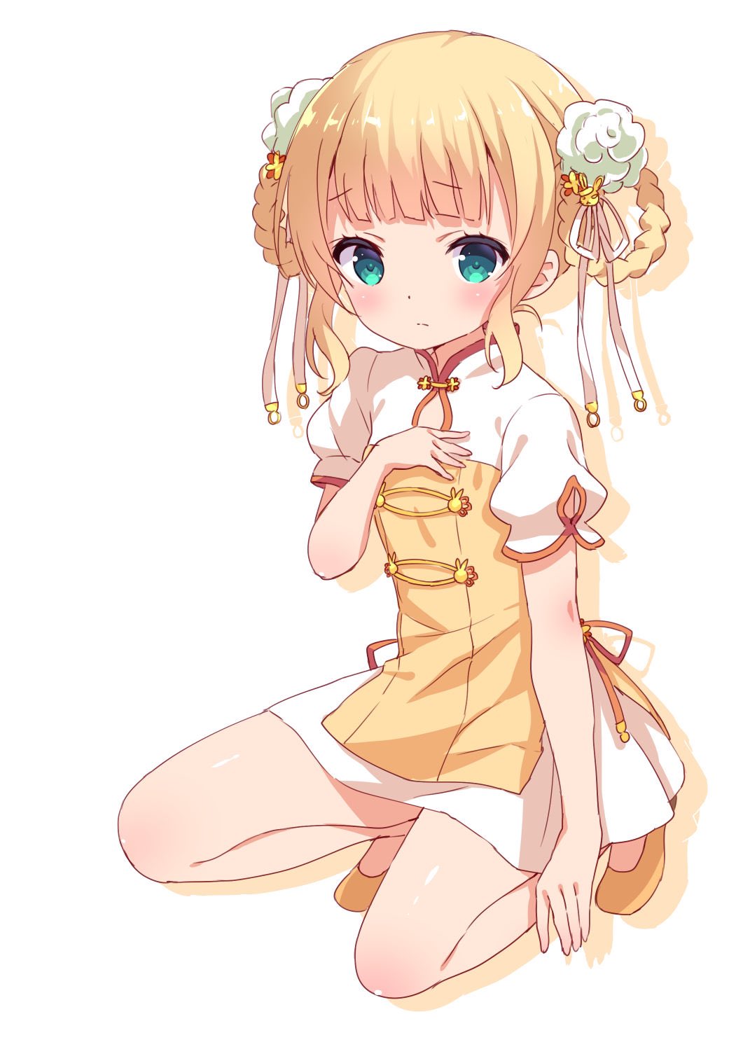 1girl blonde_hair child china_dress chinese_clothes dress gochuumon_wa_usagi_desu_ka? green_eyes highres kirima_syaro