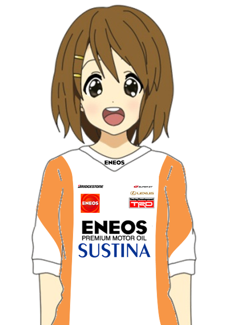 1girl bridgestone brown_hair company_logo eneos hirasawa_yui k-on! lexus