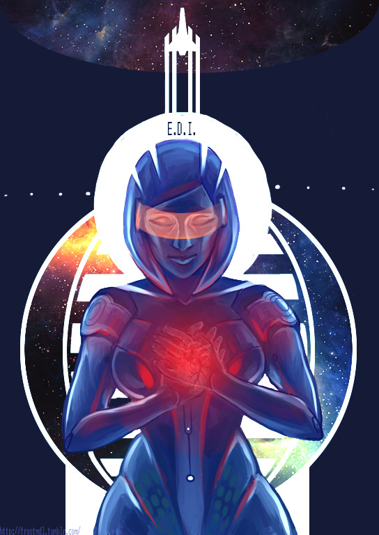 closed_eyes edi_(mass_effect) frostmdl mass_effect_(series) mass_effect_3 own_hands_clasped robot solo solo_focus tumblr tumblr_username