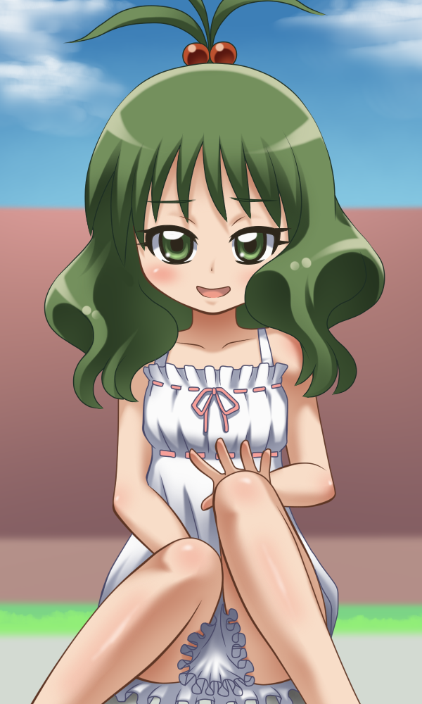 1girl awa child green_eyes green_hair live_on_cardliver_kakeru oozora_suzume