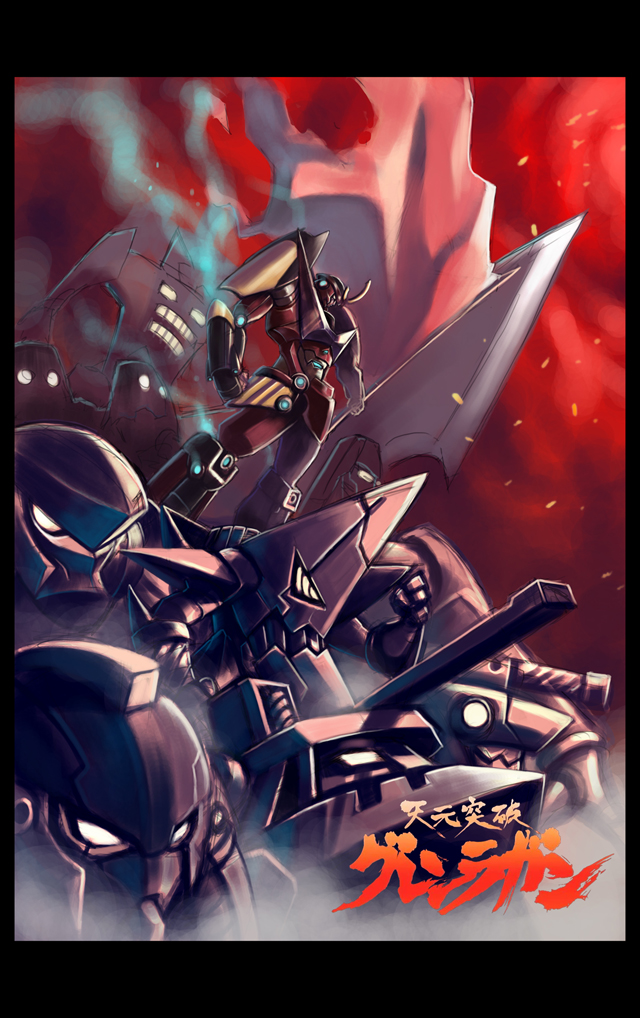 00s ainzer armor dai-gurren dayakkaiser gurren-lagann helmet kengko kidd_knuckle king_kittan machinery mecha moshogun no_humans robot sozoshin tengen_toppa_gurren_lagann twin_boukun weapon