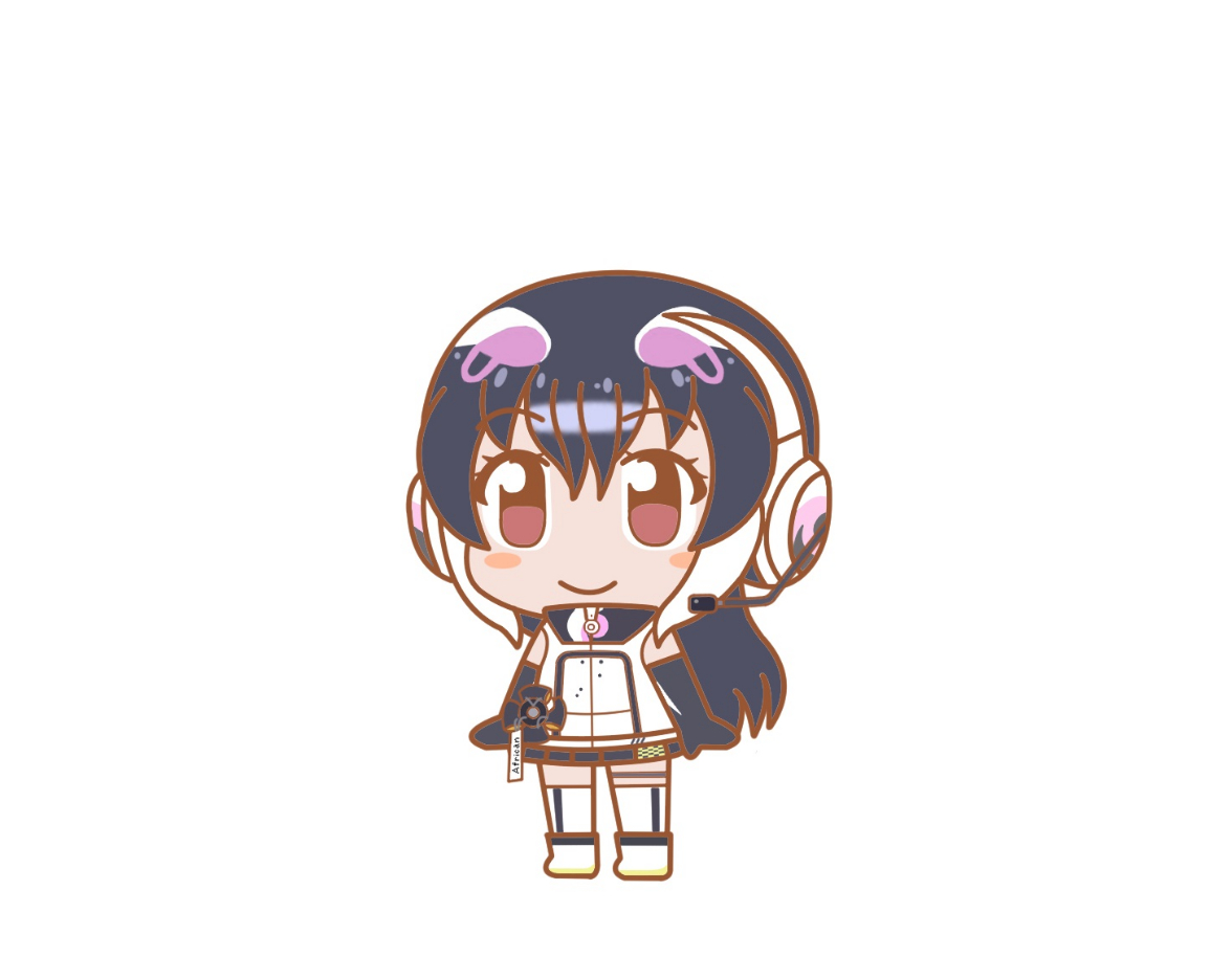1girl african_penguin_(kemono_friends) animal_costume black_hair ef63_11 kemono_friends kemono_friends_pavilion kemono_friends_v_project long_hair looking_at_viewer penguin_costume penguin_girl simple_background solo virtual_youtuber