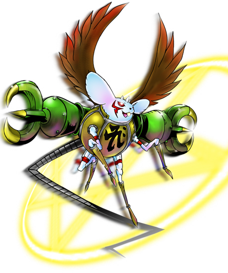 1boy armor chinese_zodiac deva_(digimon) digimon digimon_(creature) kumbhiramon mouse_(animal) no_humans open_mouth solo tail