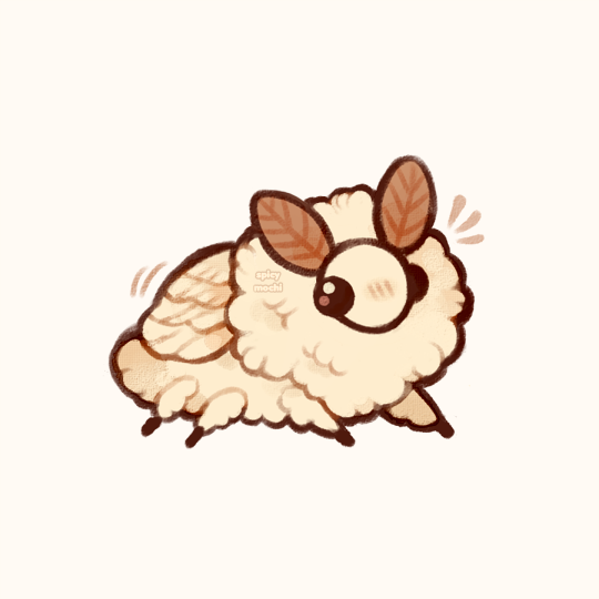 animal_focus artist_name black_eyes bug commentary dog english_commentary insect moth motion_lines no_humans notice_lines original poodle simple_background solid_circle_eyes spicymochi watermark white_background