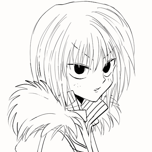 1boy accelerator_(toaru_majutsu_no_index) black_eyes derivative_work fur-trimmed_jacket fur_trim jacket looking_at_viewer lowres medium_hair monochrome nmdsk open_mouth simple_background solo toaru_majutsu_no_index vector_trace white_hair