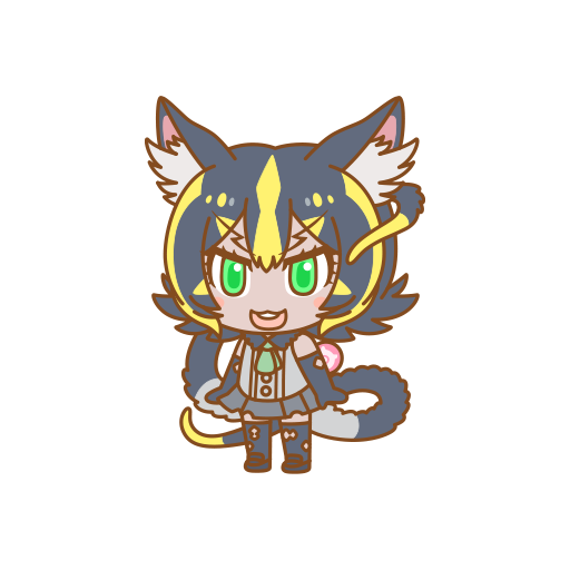 1girl animal_ears black_hair extra_ears kemono_friends kemono_friends_pavilion looking_at_viewer official_art raijuu_(kemono_friends) short_hair solo tail transparent_background