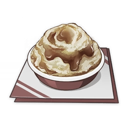 artist_request bowl commentary english_commentary food food_focus game_cg genshin_impact gravy lowres mashed_potatoes muted_color napkin no_humans official_art simple_background still_life third-party_source transparent_background