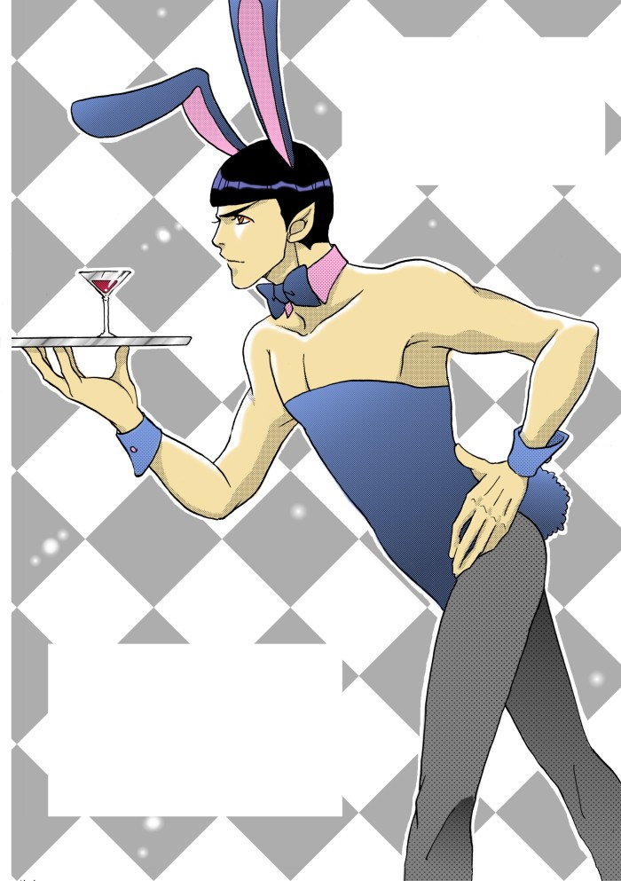 1boy animal_ears bunny_ears bunny_tail leotard pointy_ears solo spock star_trek tagme tail