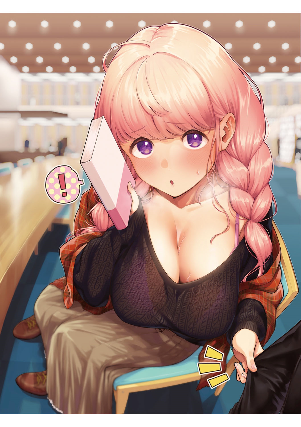 1girl breasts herio highres huge_breasts purple_eyes tagme