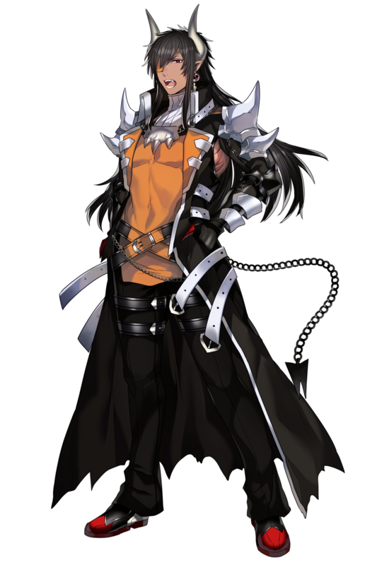 1boy black_coat black_hair coat dark-skinned_male dark_skin earrings eyepatch gen_2_pokemon grey_horns horns houndoom jewelry katagiri_hachigou legs_apart long_hair male_focus mega_houndoom mega_pokemon mega_stone nintendo open_clothes open_coat open_mouth personification pokemon red_eyes shoulder_spikes simple_background solo spikes standing teeth turtleneck white_background