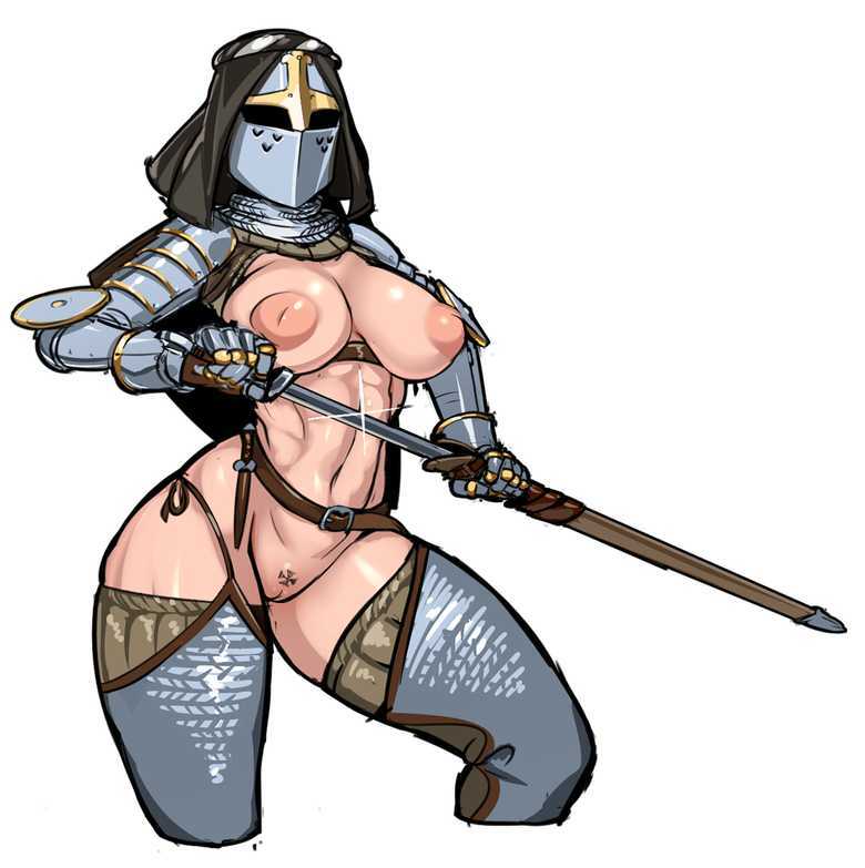 1girl armor breasts chainmail chausses cleft_of_venus collar counter covered_face cowboy_shot cross dagger female_knight female_pubic_hair flashing functionally_nude gauntlets helm helmet holding holding_sword holding_weapon inverted_nipples knife knight large_breasts leather_belt naked_armor navel nisetanaka nude original pubic_hair public_indecency puffy_nipples pussy rerebrace reverse_bikini_armor reverse_outfit scabbard shaped_pubic_hair sheath solo standing sword thighhighs unsheathing vambraces weapon white_background