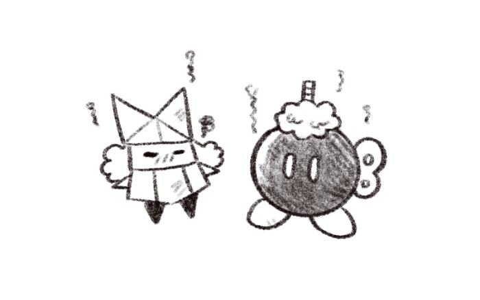 1girl blush bobby_(paper_mario) bomb burnt closed_eyes commentary_request dama8457 explosive fuse greyscale hat long_hair mario_(series) monochrome nintendo no_mouth olivia_(paper_mario) paper_mario paper_mario:_the_origami_king shirt simple_background smoke solid_oval_eyes standing white_background winding_key