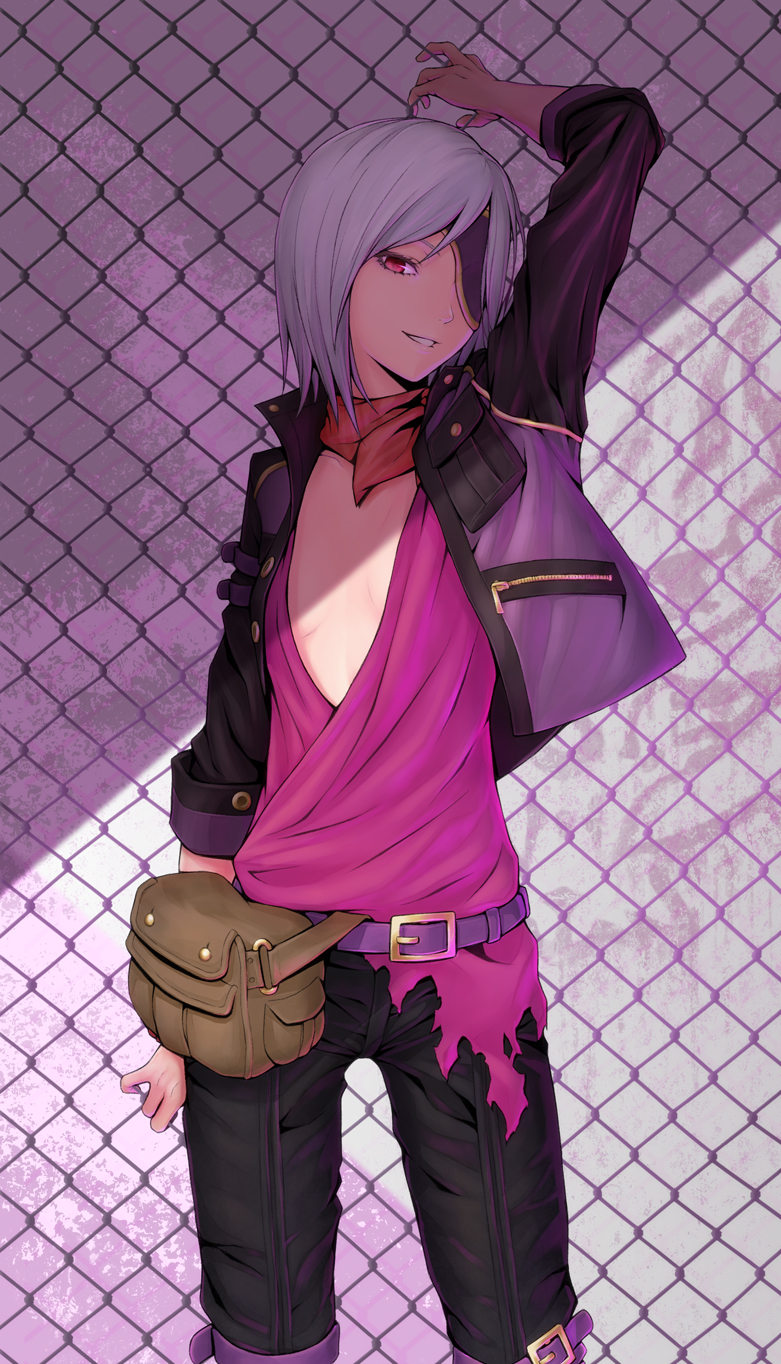 eyepatch gina_dickinson gina_dickinson_(god_eater_burst) god_eater god_eater_2:_rage_burst god_eater_burst highres scarf white_hair
