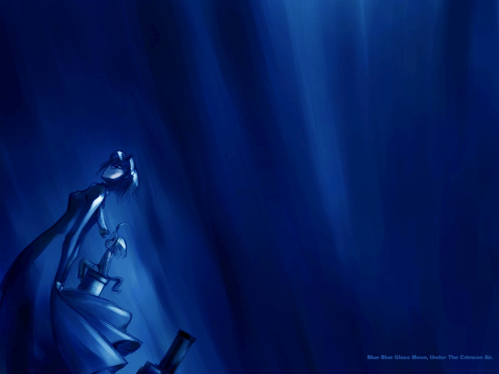 00s 2girls ahoge arms_behind_back bad_id bad_pixiv_id blonde_hair blue_hair blue_theme ciel_(tsukihime) detached_sleeves earrings glasses hooves horse_tail jewelry mike156 monochrome multiple_girls nanako nanako_(tsukihime) pointy_ears short_hair tail tsukihime