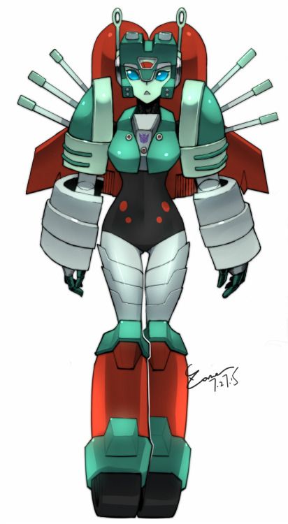 1girl alien armor blue_eyes breasts idw_publishing md5_mismatch nickel_(transformers) resolution_mismatch robot shoulder_armor small_breasts solo source_larger transformers white_background zoner