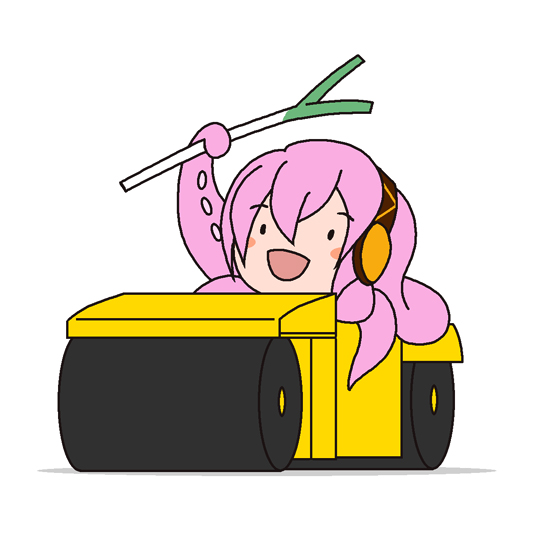 blush headphones smile spring_onion steamroller takoluka tentacles vocaloid wryyyyyyyyyyyyyyyyyyyy blush_stickers megurine_luka ray_k tentacle