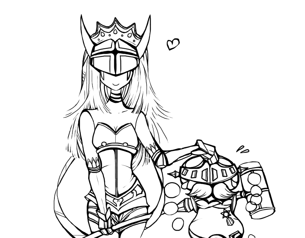 1boy 1girl armor couple covered_eyes digimon facial_hair heart kingchessmon medal mustache queenchessmon smile staff tears