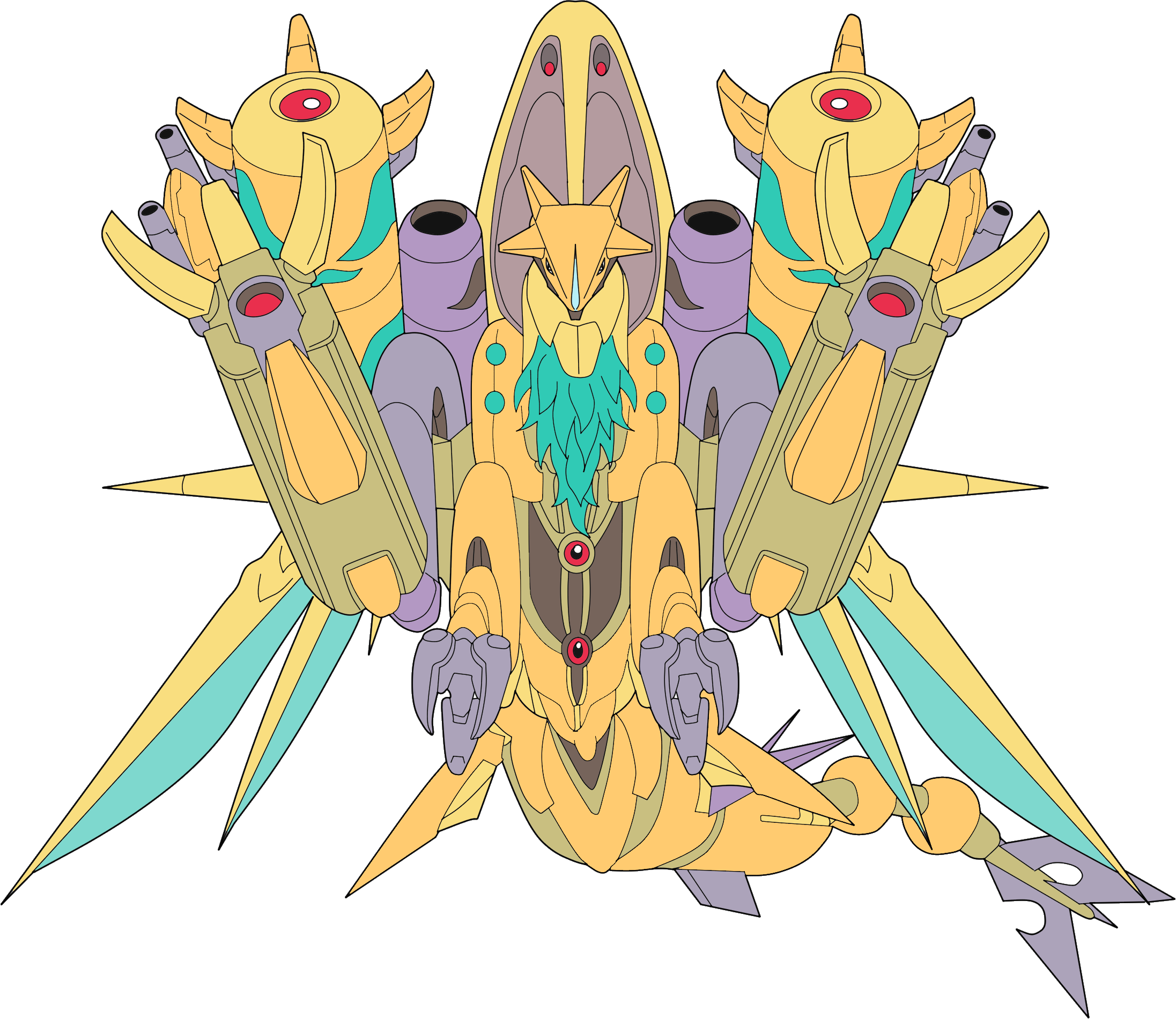aegisdramon digimon digimon_(creature) dragon floating highres horns looking_at_viewer solo tail