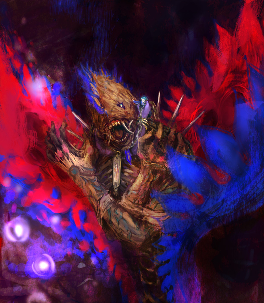 00s anima_(final_fantasy) artist_request crossed_arms final_fantasy final_fantasy_x monster open_mouth seymour_guado sharp_teeth teeth