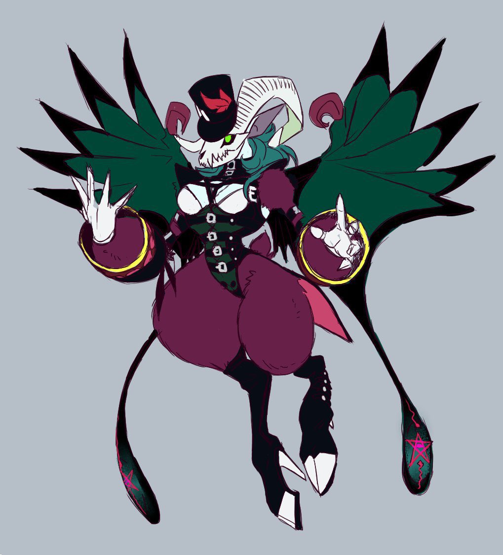 1girl belt claws digimon mephismon mephismon_x-antibody skull solo wings