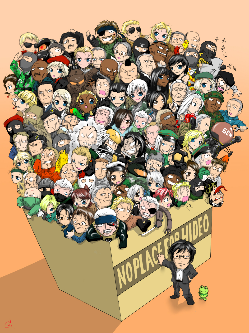 6+boys 6+girls absolutely_everyone amanda_valenciano annotated annotation_request bad_id bad_pixiv_id big_boss bird box cardboard_box cecile_caminades character_request crying_wolf decoy_octopus dr._nicholai_stephanovich_sokolov drebin_893 elisa_(metal_gear) emma_emmerich eva_(metal_gear) everyone fortune_(metal_gear) frogs_(metal_gear) frogs_(mgs) ga.b glasses hal_emmerich highres hot_coldman huey_emmerich johnny_sasaki katana kerotan knife kojima_hideo konami laughing_octopus liquid_snake little_grey major_zero mei_ling meryl_silverburgh metal_gear_(series) metal_gear_2:_solid_snake metal_gear_acid metal_gear_acid_2 metal_gear_solid metal_gear_solid:_peace_walker metal_gear_solid:_portable_ops metal_gear_solid_2:_sons_of_liberty metal_gear_solid_3:_snake_eater metal_gear_solid_4:_guns_of_the_patriots multiple_boys multiple_girls multiple_persona naked_snake naomi_hunter nastasha_romanenko old_snake olga_gurlukovich para-medic_(mgs3) parrot paz_ortega_andrade psycho_mantis raging_raven raiden_(metal_gear) raikov ramon_galvez_mena revolver_ocelot rose_(metal_gear) rose_(metal_gear_solid) roy_campbell rubber_duck screaming_mantis sniper_wolf solid_snake solidus_snake strangelove sunny_emmerich sword teliko_friedman the_boss the_end_(metal_gear) the_fear the_fury the_pain the_sorrow time_paradox ursula_(metal_gear) vamp_(metal_gear) venus_(metal_gear) venus_(mga) vulcan_raven weapon yevgeny_borisovitch_volgin