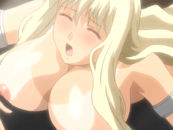 00s ane_to_boin animated animated_gif blonde_hair blush bouncing_breasts breasts covered_erect_nipples hanamaru_tokiko huge_breasts implied_sex moaning nipples nude tan tanline