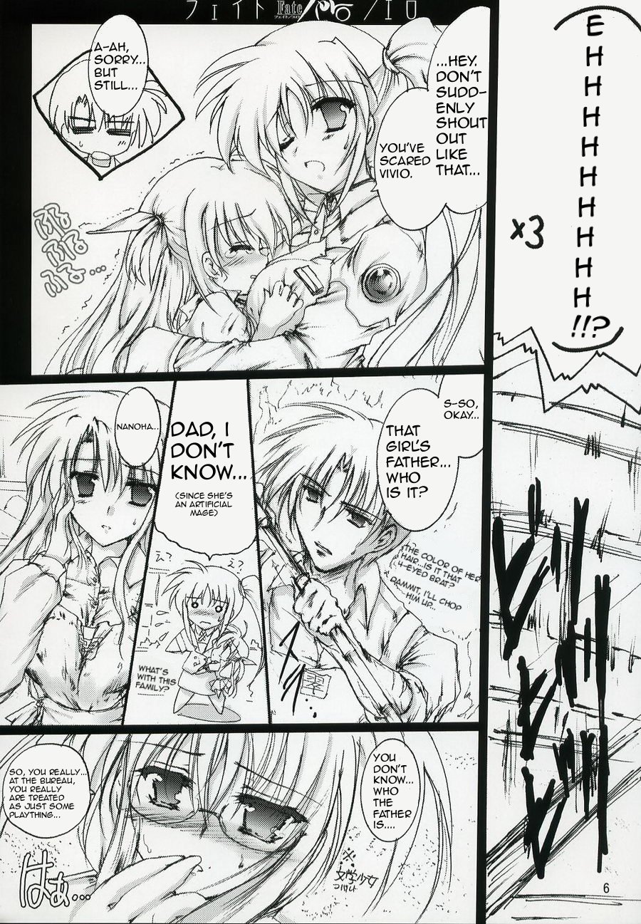 00s 1boy 4girls comic english_text greyscale hard-translated highres lyrical_nanoha mahou_shoujo_lyrical_nanoha mahou_shoujo_lyrical_nanoha_strikers monochrome multiple_girls takamachi_miyuki takamachi_momoko takamachi_nanoha takamachi_shirou third-party_edit translated vivio