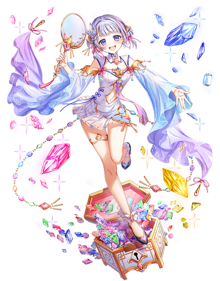 1girl arm_up baizu_(guszx) blue_eyes blue_gemstone blush bow breasts collarbone dress full_body gem gem_hair_ornament hair_bow hair_ornament hand_fan holding jewelry looking_at_viewer miniskirt navel open_hand open_mouth outstretched_arm outstretched_hand palms paper_fan pink_gemstone pleated_skirt red_gemstone shironeko_project short_hair simple_background skirt small_breasts smile solo spread_fingers standing standing_on_one_leg thighs tina_topia transparent_background uchiwa