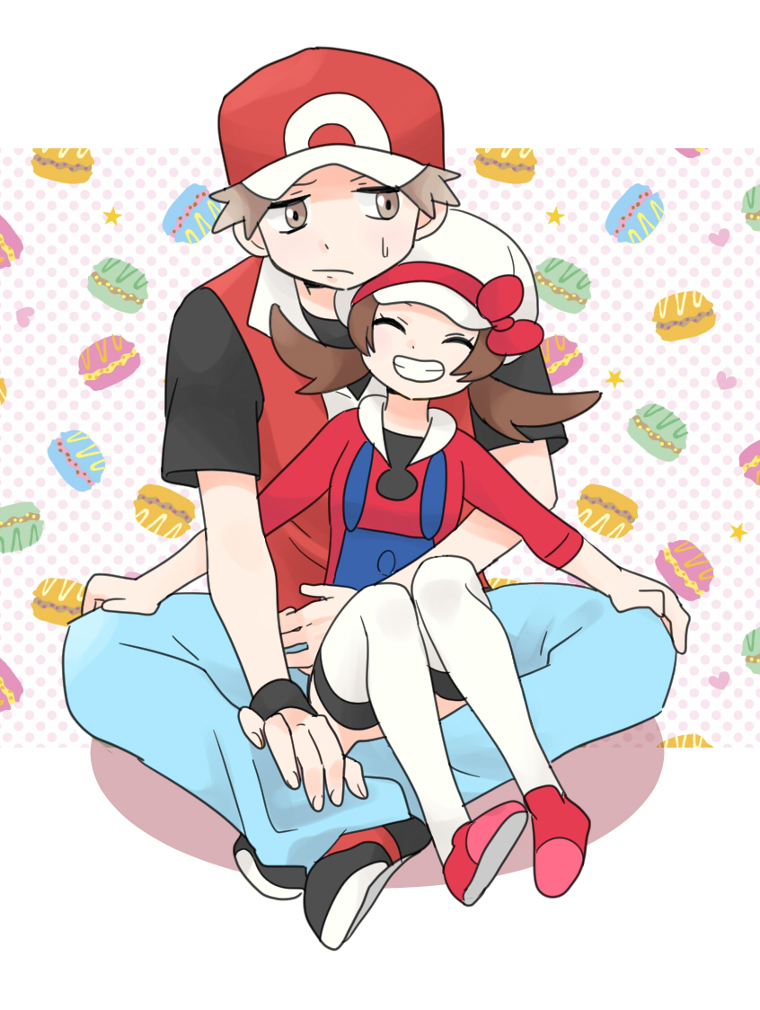 1boy 1girl lyra_(pokemon) nintendo pokemon pokemon_frlg pokemon_hgss pumpkinpan red_(pokemon) red_(pokemon_frlg) tagme