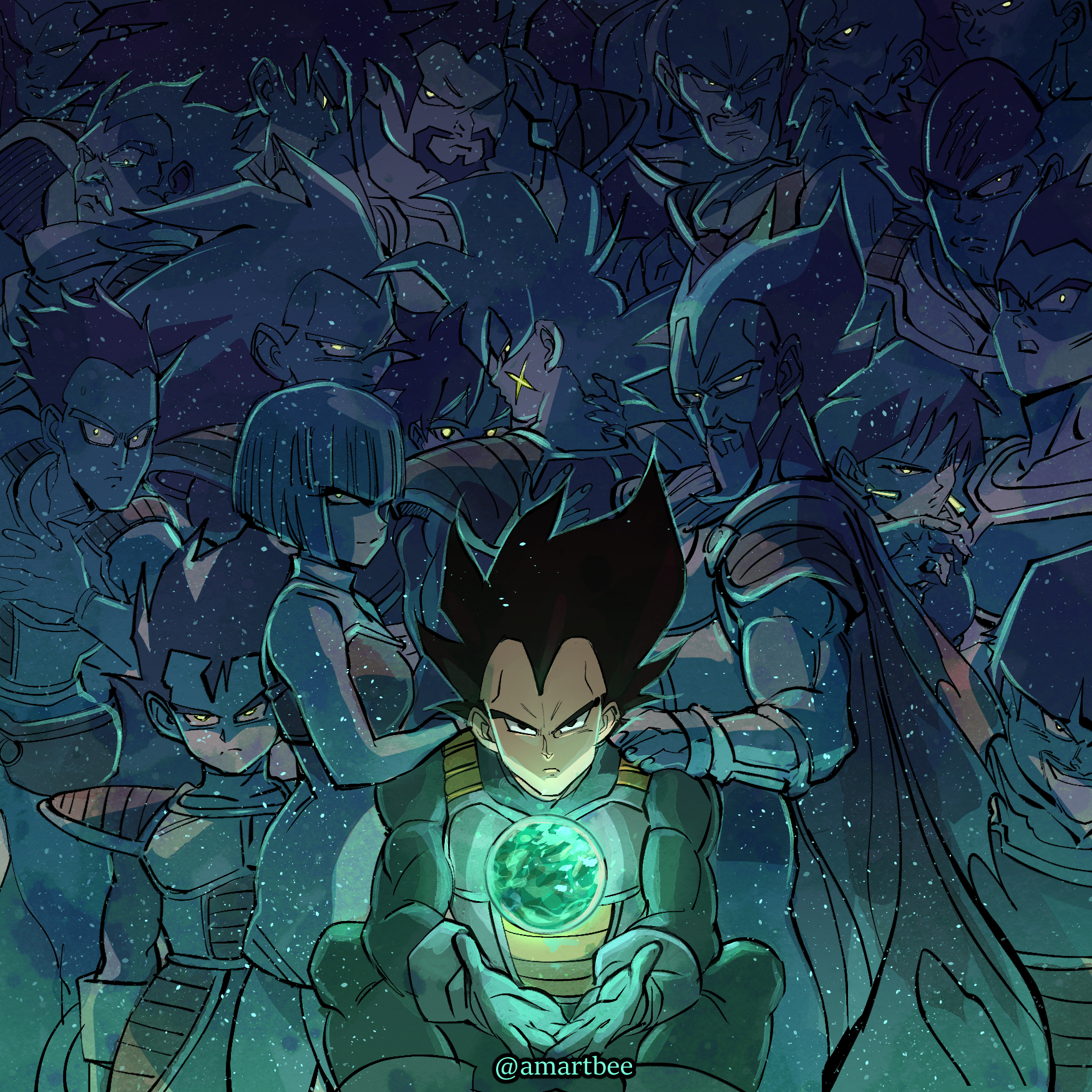 3girls 6+boys amartbee armor bald bardock beard beets_(dragon_ball) black_eyes black_hair bob_cut broly_(dragon_ball_super) cape cross_scar dragon_ball dragon_ball_minus dragon_ball_super dragon_ball_super_broly dragonball_z dress earrings evil_grin evil_smile facial_hair facial_scar frown gine gloves grin highres hug jewelry king_vegeta long_hair multiple_boys multiple_girls muscular muscular_male mustache nappa nion panbukin_(dragon_ball) paragus_(dragon_ball_super) raditz saiyan scar scar_on_cheek scar_on_face serious seripa short_dress short_hair shoulder_armor smile tarble toma_(dragon_ball) toteppo vegeta white_gloves